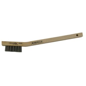 30SS Wood Small Handle Stainless Steel Wire Scratch Brushes - Lot of 6