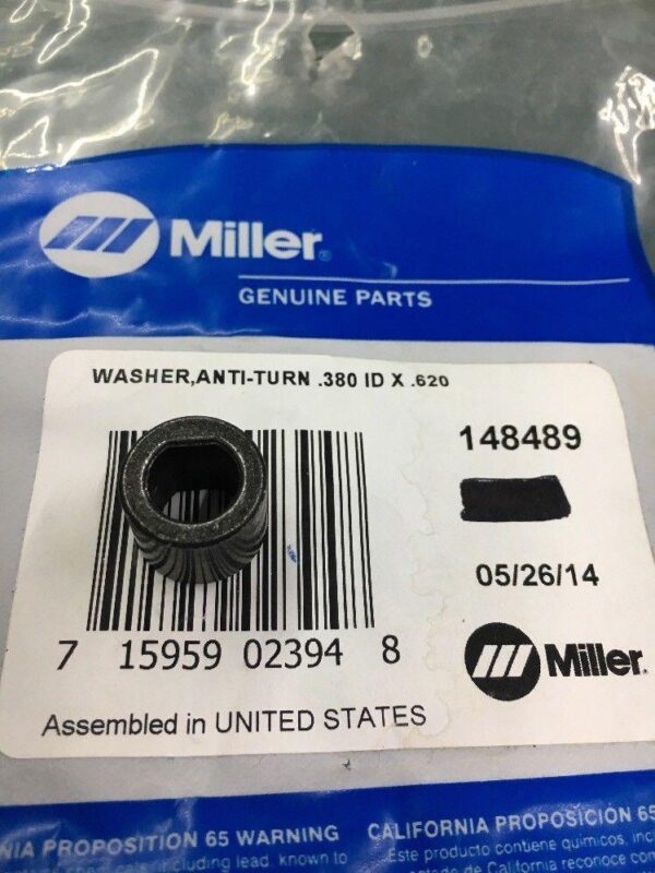 Miller 148489 Anti-Turn Washer .380id X .620od X .500T Flat